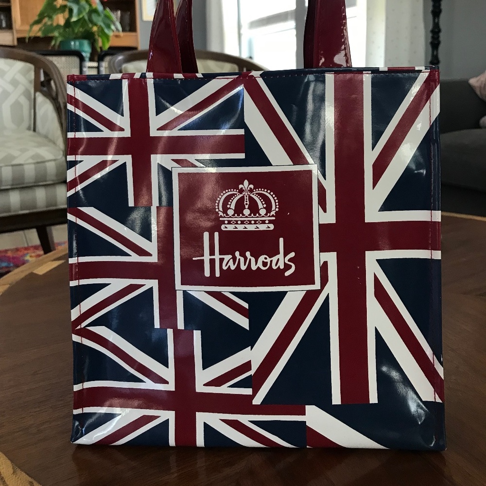 Harrods Union Jack vinyl bag